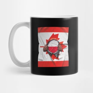 Poland Flag Canadian Flag Ripped - Gift for Polish From Poland Mug